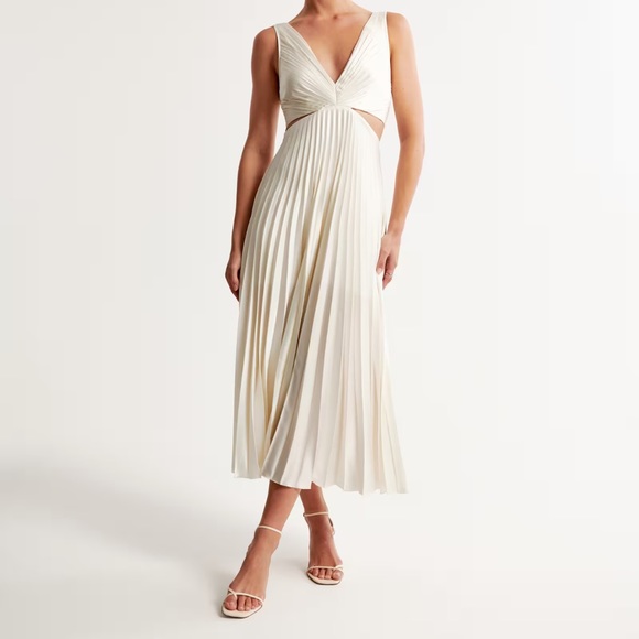 Abercrombie & fitch white pleated silk gown - Picture 3 of 6